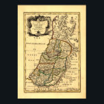 Map of the 12 Tribes of Ancient Israel, (1752) Poster<br><div class="desc">This purports to show the travels of Jesus Christ through the kingdoms of the 12 tribes of Ancient Israel.</div>