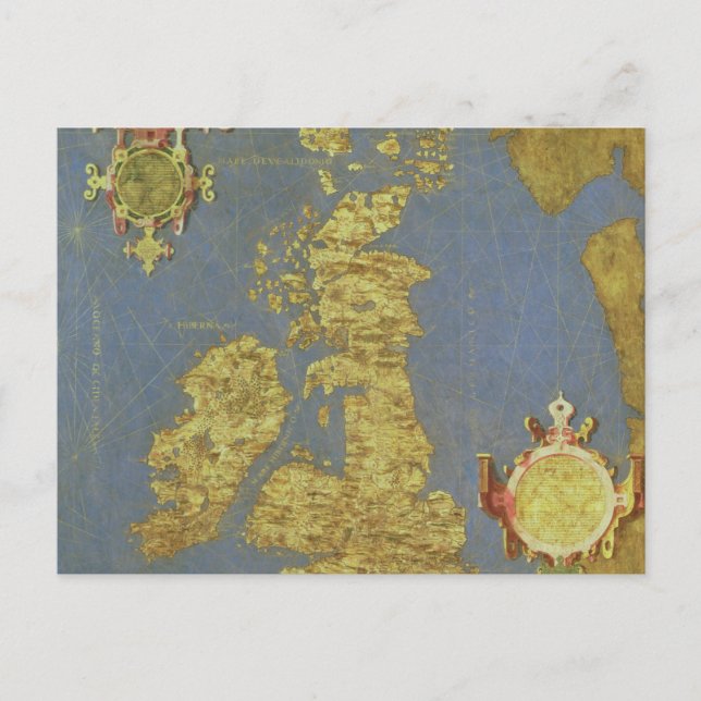 Map of the 16th Century British Isles Postcard (Front)