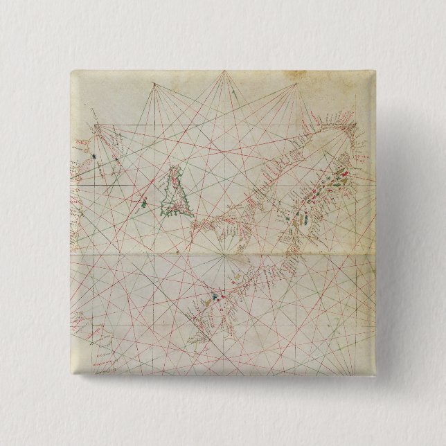 Map of the Adriatic Sea 15 Cm Square Badge (Front)