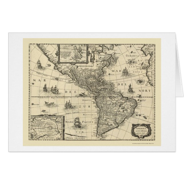 Map of the Americas by Hondio 1640 (Front Horizontal)