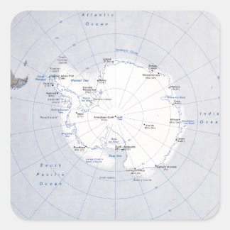 Map of the Antarctic Region (1982) Square Sticker