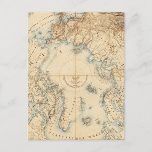 Map of the Arctic and Adjacent Regions (1855) Postcard