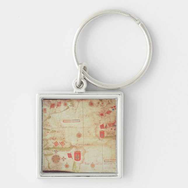 Map of the Atlantic Ocean, c.1550 Key Ring (Front)