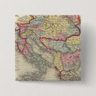 Map Of The Austrian Empire 15 Cm Square Badge