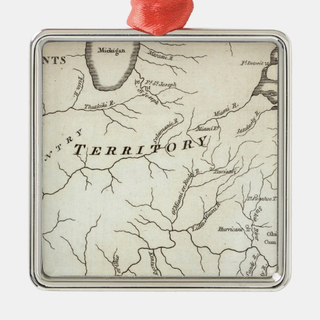 Map of the Back Settlements Metal Tree Decoration (Front)
