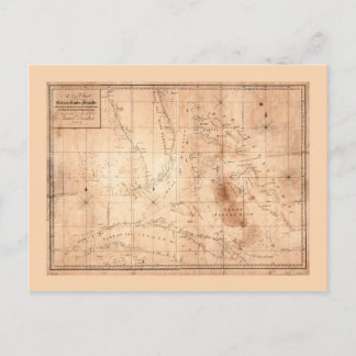 Map of the Bahama Banks and Islands (1817) Postcard