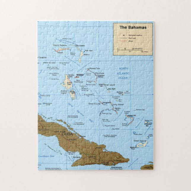 Map of The Bahamas (1986) Jigsaw Puzzle (Vertical)