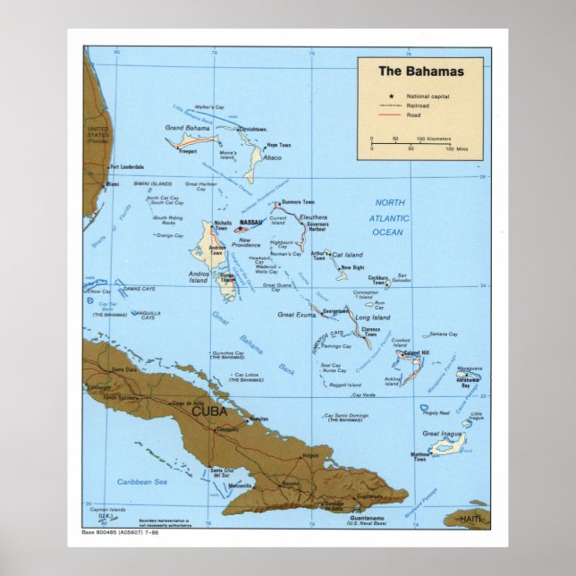 Map of The Bahamas (1986) Poster (Front)