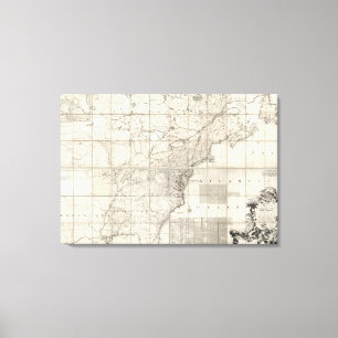 Map of the British and French Dominions Canvas Print