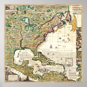 Map of the British Empire in America 1773 Poster