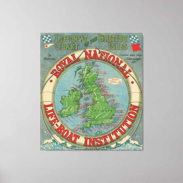 Map of the British Isles - Life-Boat Chart Canvas Print (Front)