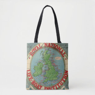 Map of the British Isles - Life-Boat Chart Tote Bag