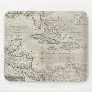 Map of the Caribbean   1715 Mouse Pad