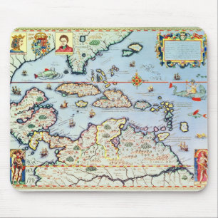 Map of the Caribbean islands Mouse Pad