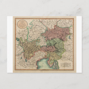 Map of the Circle of Austria in 1801 by John Cary Postcard