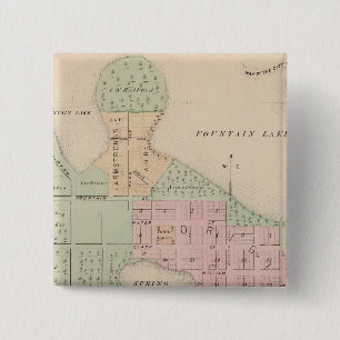 Map of the City of Albert Lea, Minnesota 15 Cm Square Badge