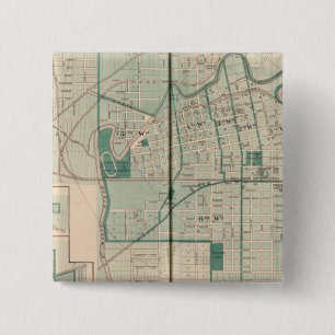 Map of the City of Fort Wayne with Cedarville 15 Cm Square Badge