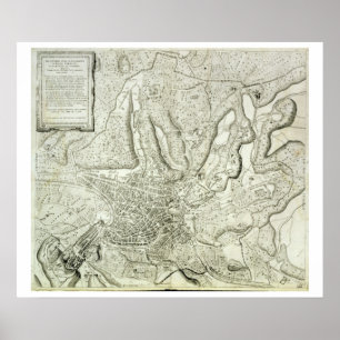 Map of the city of Rome, engraved by the artist, 1 Poster