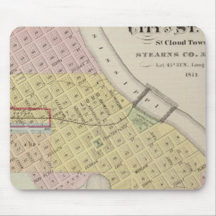 Map of the City of St. Cloud, Minnesota Mouse Pad