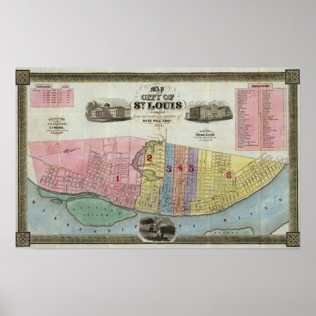 Map of The City of St. Louis Poster (Front)