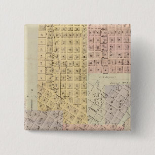 Map of the City of St. Peter, Minnesota 15 Cm Square Badge