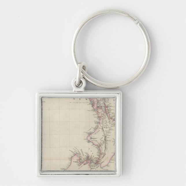 Map of the Colony of New Zealand Key Ring (Front)