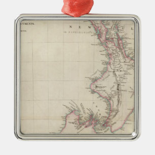 Map of the Colony of New Zealand Metal Tree Decoration