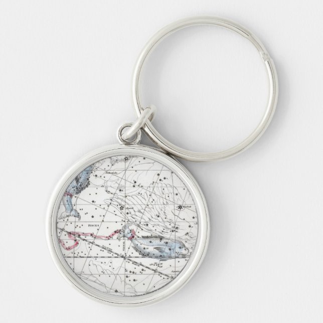 Map of The Constellations Plate XXII Key Ring (Front)