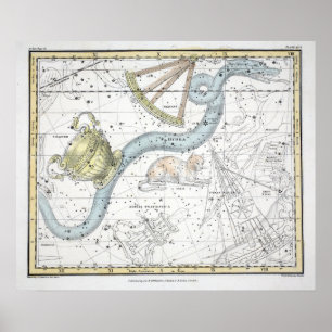 Map of The Constellations Plate XXVI Poster