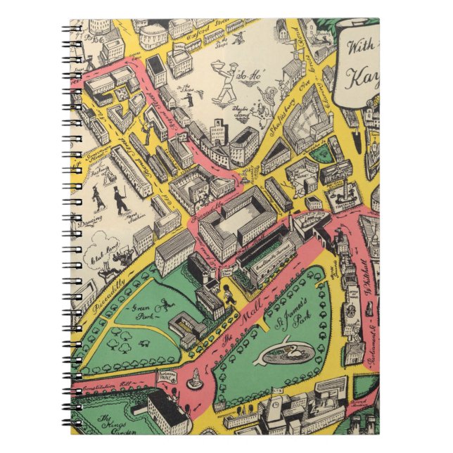 Map of the Coronation Route, London, England Notebook (Front)