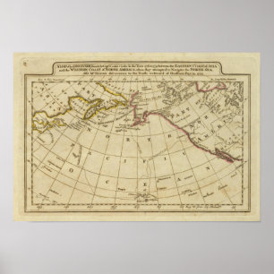 Map of the Discoveries made by Cook and Clerke Poster