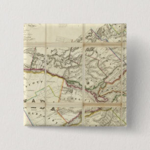 Map of the District of Montreal, Lower Canada 15 Cm Square Badge