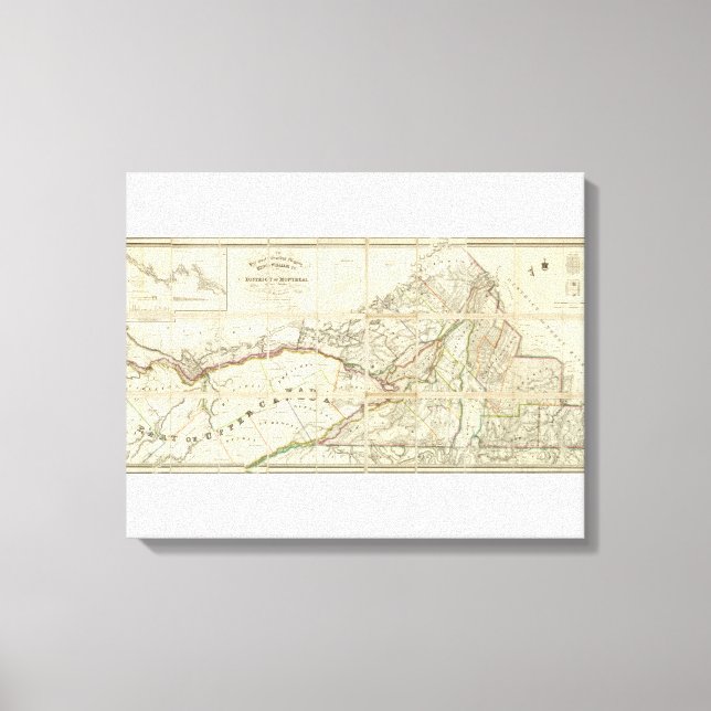 Map of the District of Montreal, Lower Canada Canvas Print (Front)