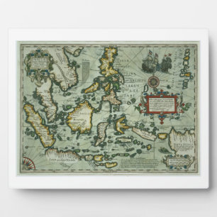 Map of the East Indies, pub. 1635 in Amsterdam (ha Plaque