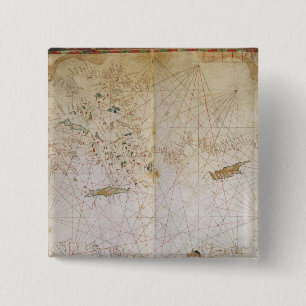 Map of the Eastern Mediterranean 15 Cm Square Badge