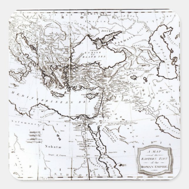 Map of the Eastern Part of the Roman Empire Square Sticker (Front)