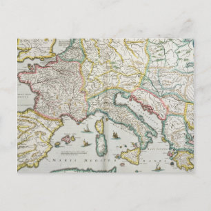 Map of the Empire of Charlemagne Postcard