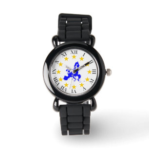 Map of the European union with star circle Watch