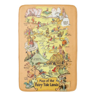 Map of the Fairy Tale Lands Bath Mat