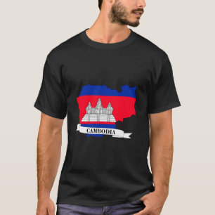 Map of the flag of Cambodia T-Shirt