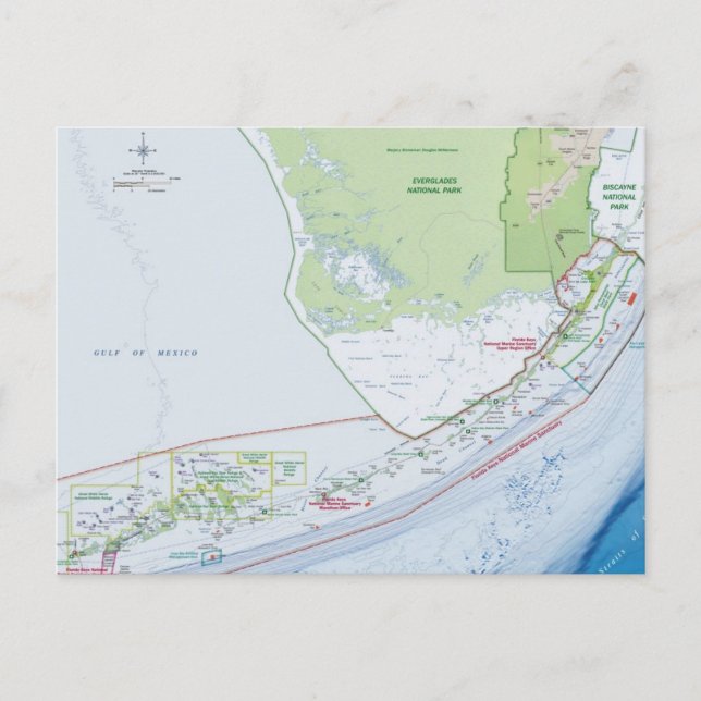 Map of the Florida Keys Postcard (Front)