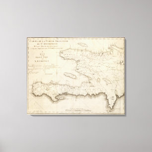 Map Of the French Part Of St Domingo Canvas Print