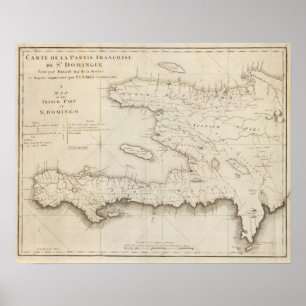 Map Of the French Part Of St Domingo Poster