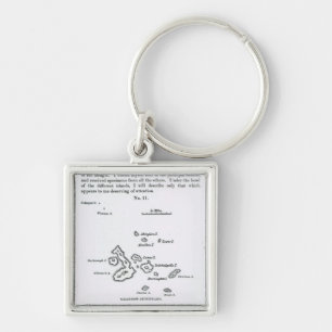 Map of the Galapagos Archipelago, 1844 Key Ring