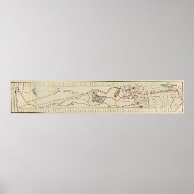 Map of the Golden Gate Park Poster (Front)