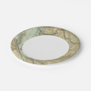 Map Of The Grand Trunk Pacific Railway Paper Plate