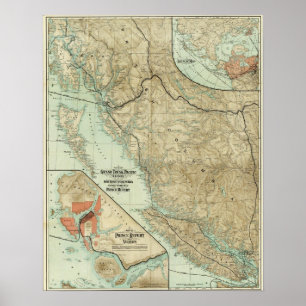 Map Of The Grand Trunk Pacific Railway Poster
