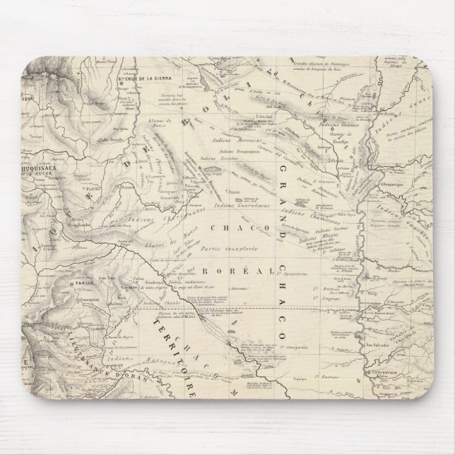 Map of the Great Chaco and neighbouring regions Mouse Pad (Front)