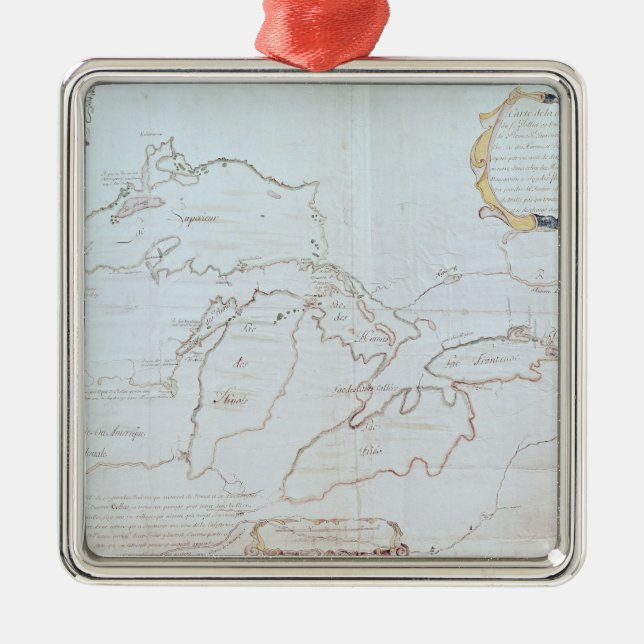Map of the Great Lakes Metal Tree Decoration (Front)