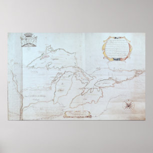 Map of the Great Lakes Poster